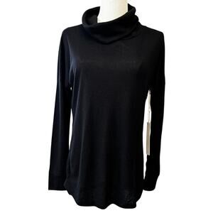 New CASLON NORDSTROM Women's Black Turtleneck Tunic Sweater Size S